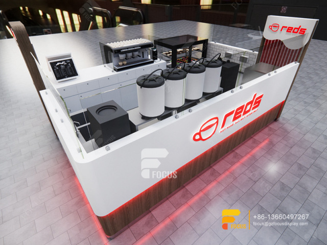 Coffee Shop Kiosk Design Counter Cafe Milk Tea Graphic Design