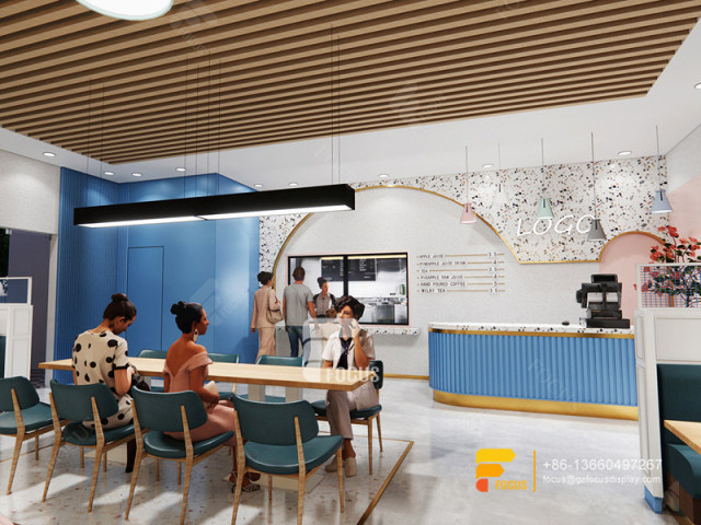 Modern Coffee Shop Design Display Shelving Simple Milk Tea Shop Design