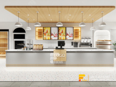 Modern Cafe Counter Coffee Bar Counter Shelf Milk Tea Interior Design