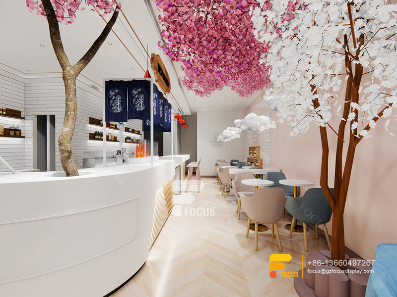 Coffee Shop Interior Design Layout Counter Coffee Bubble Tea Graphic Design