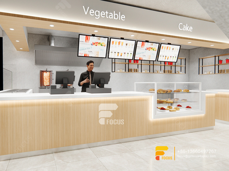 Interior Design Cafe Coffee Shop Modern Counter Bubble Tea Store Design Layout