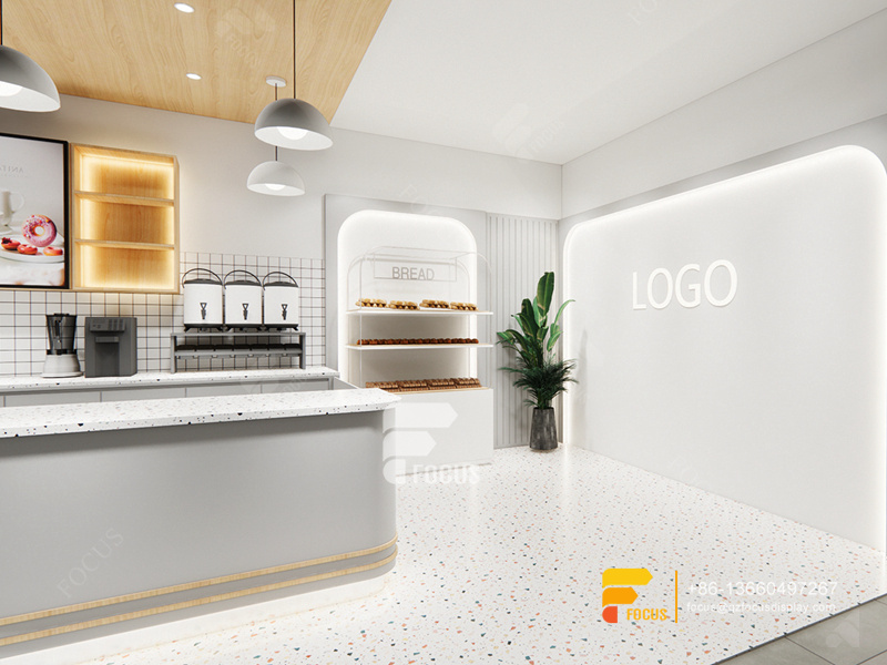 Modern Cafe Counter Coffee Bar Counter Shelf Milk Tea Interior Design