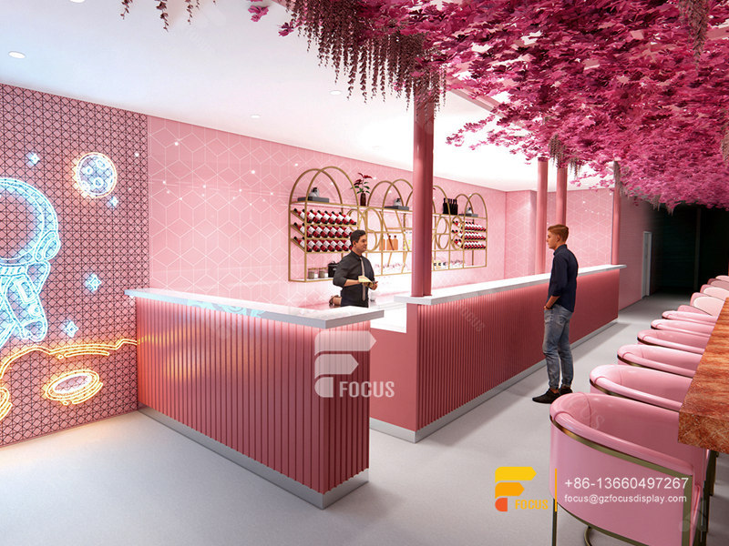 Coffee Shop Inside Design Commercial Coffee Counter Bubble Tea Interior Design