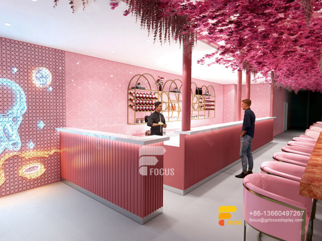 Coffee Shop Inside Design Commercial Coffee Counter Bubble Tea Interior Design