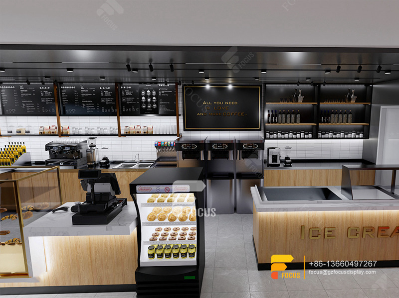 Design Cafe Interior Cafe Service Counter Milk Tea Shop Counter Design