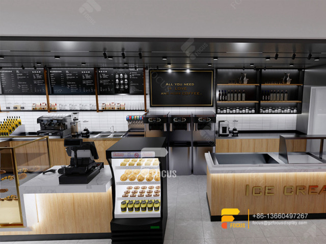 Design Cafe Interior Cafe Service Counter Milk Tea Shop Counter Design