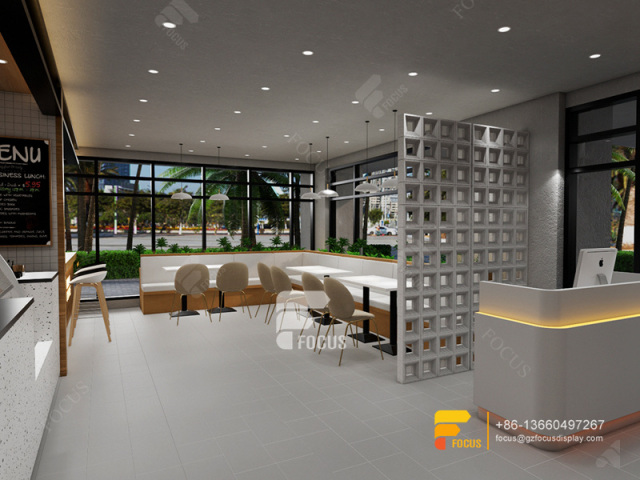 Customized Simple Cafe Counter Design Bubble Tea Shop Design
