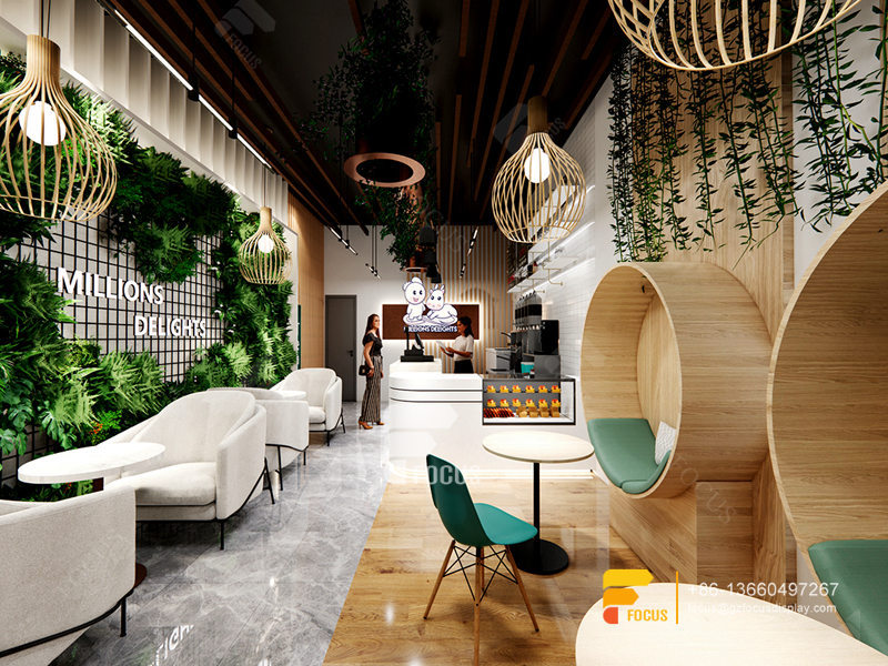 Coffee Shop Interior Design Coffee Display Rack Simple Milk Tea Shop Design