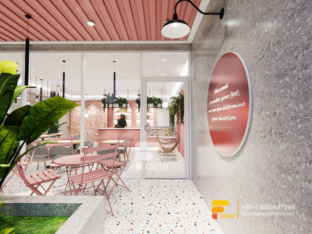 Cafe Shop Design Coffee Bar Counter Shelf Bubble Tea Counter Layout