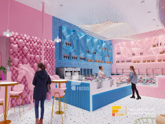 Coffee Shop Interior Design 3D Commercial Coffee Station Counter Milk Tea Counter Layout