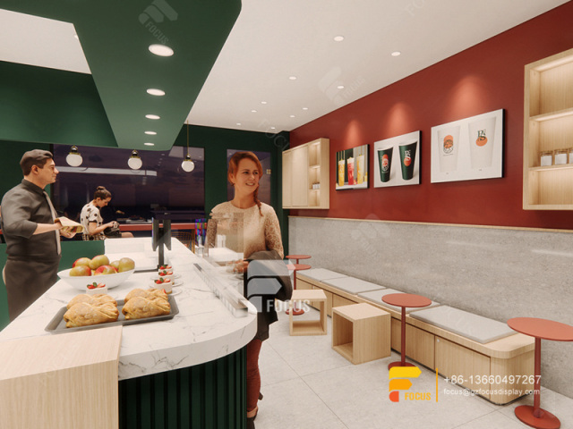 Design Café Counter Coffee Bar Bubble Tea Display