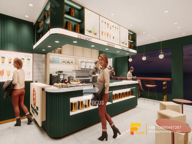 Design Café Counter Coffee Bar Bubble Tea Display