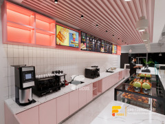 Modern Cafe Design Cafe Serving Counter Bubble Tea Shop Design