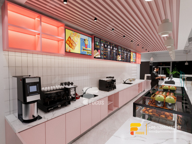 Modern Cafe Design Cafe Serving Counter Bubble Tea Shop Design