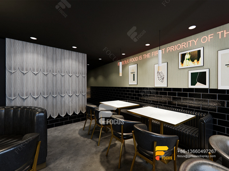 Luxury Cafe Design Coffee Display Stand Simple Milk Tea Shop Design