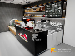 Coffee Shop Counter Fixtures Modern Milk Tea Shop Interior Design