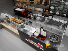 Coffee Shop Counter Fixtures Modern Milk Tea Shop Interior Design