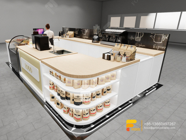 Custom Coffee Kiosk Cafe Service Counter Milk Tea House Design