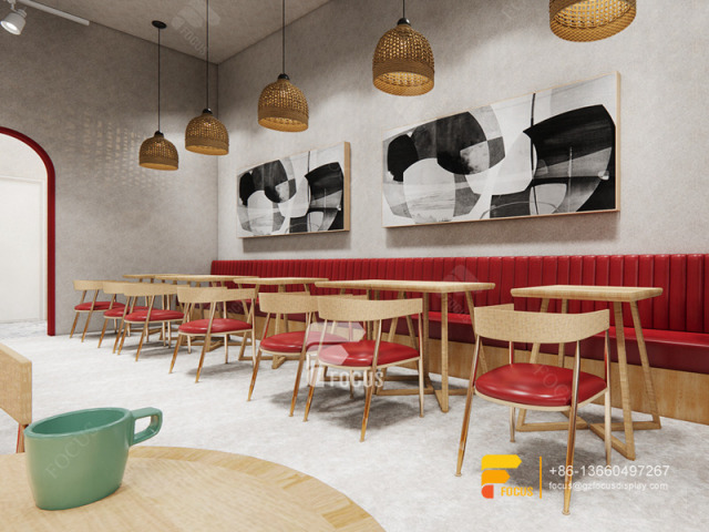 Design Coffee Store Front Counter Milk Tea House Interior Design