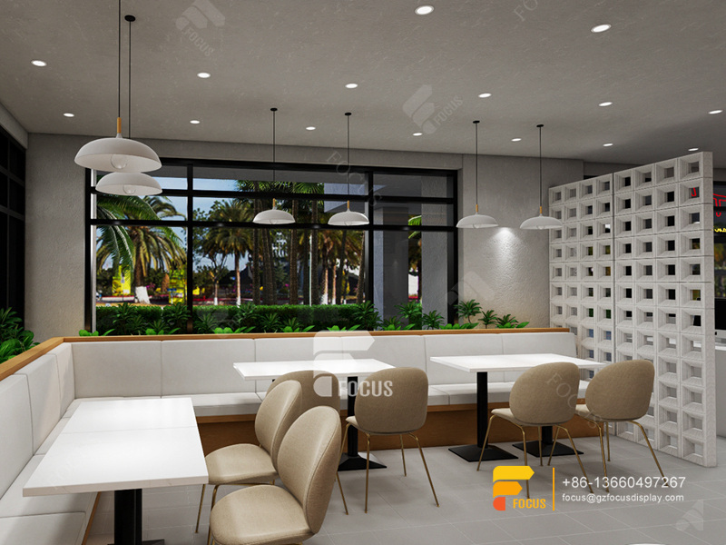 Customized Simple Cafe Counter Design Bubble Tea Shop Design