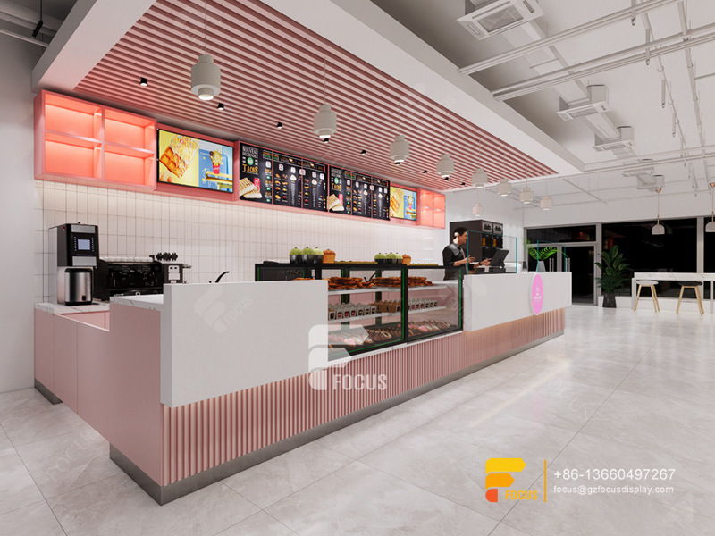 Modern Cafe Design Cafe Serving Counter Bubble Tea Shop Design