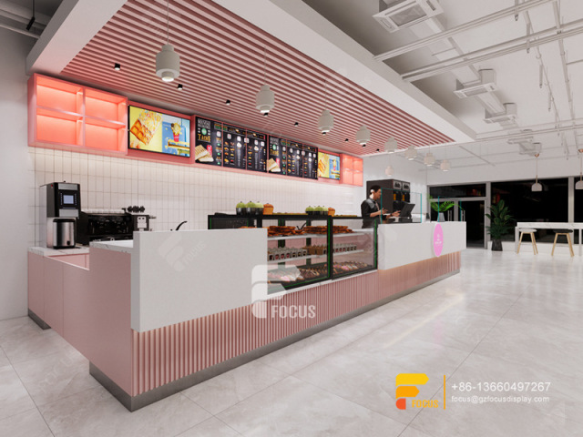 Modern Cafe Design Cafe Serving Counter Bubble Tea Shop Design