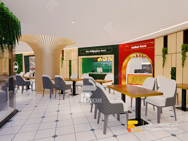 Coffee Shop Layout Design Chocolate Counter Bubble Tea Kiosk
