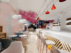 Coffee Shop Interior Design Layout Counter Coffee Bubble Tea Graphic Design