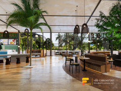 Garden Cafe Interior Design Coffee Shop Service Counter Milk Tea Layout Design