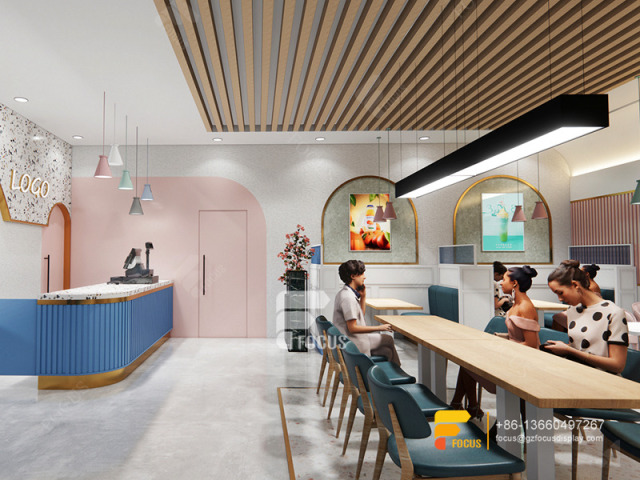 Modern Coffee Shop Design Display Shelving Simple Milk Tea Shop Design