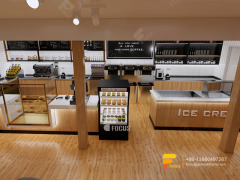 Design Cafe 3D Bar Counter Coffee Shop Milk Tea Counter Design