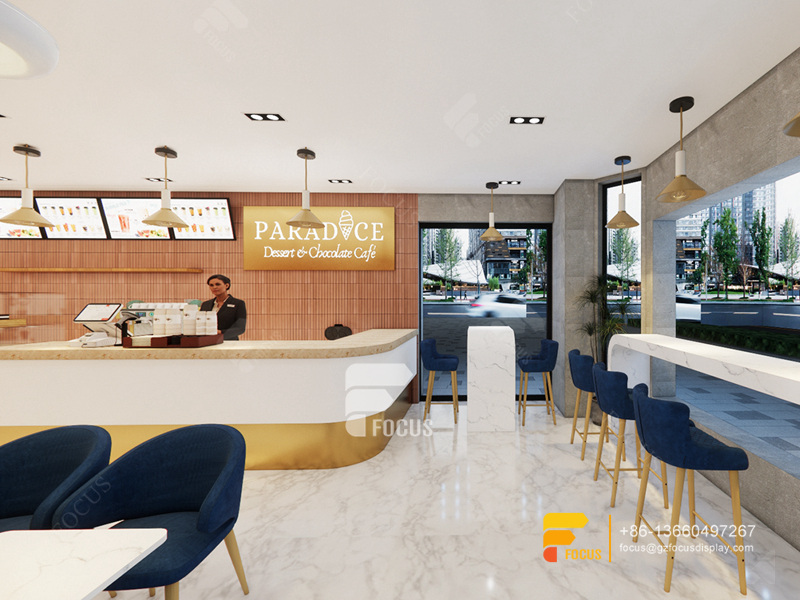 Layout Cafe Design Coffee Shop Display Case Milk Tea Shop Counter Design