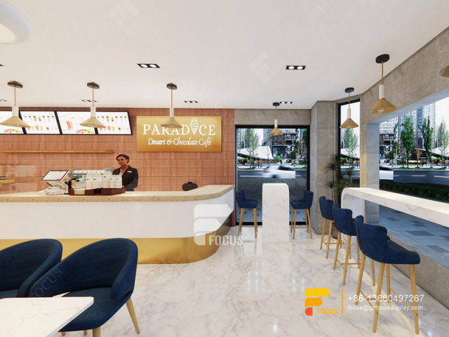 Layout Cafe Design Coffee Shop Display Case Milk Tea Shop Counter Design