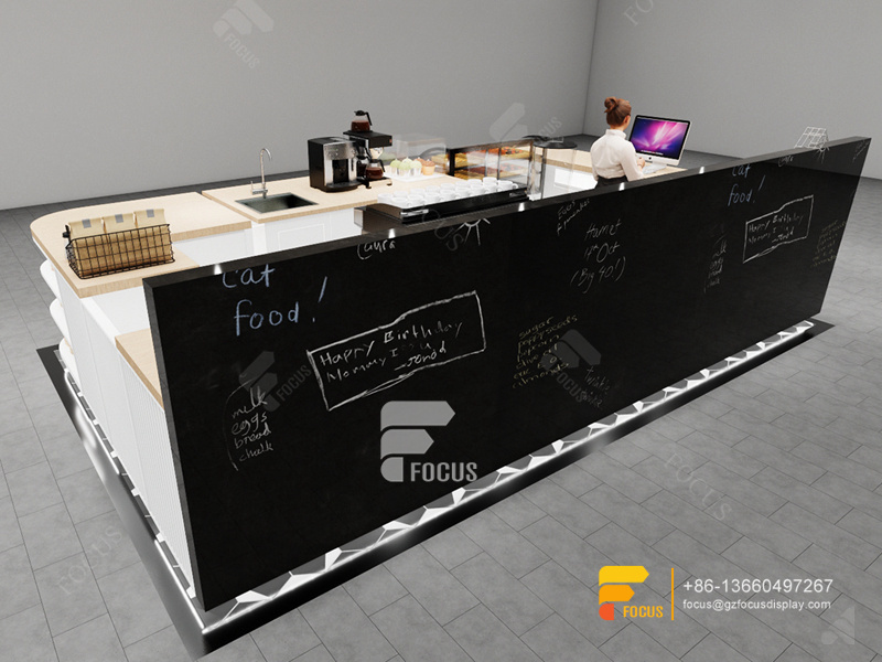 Custom Coffee Kiosk Cafe Service Counter Milk Tea House Design