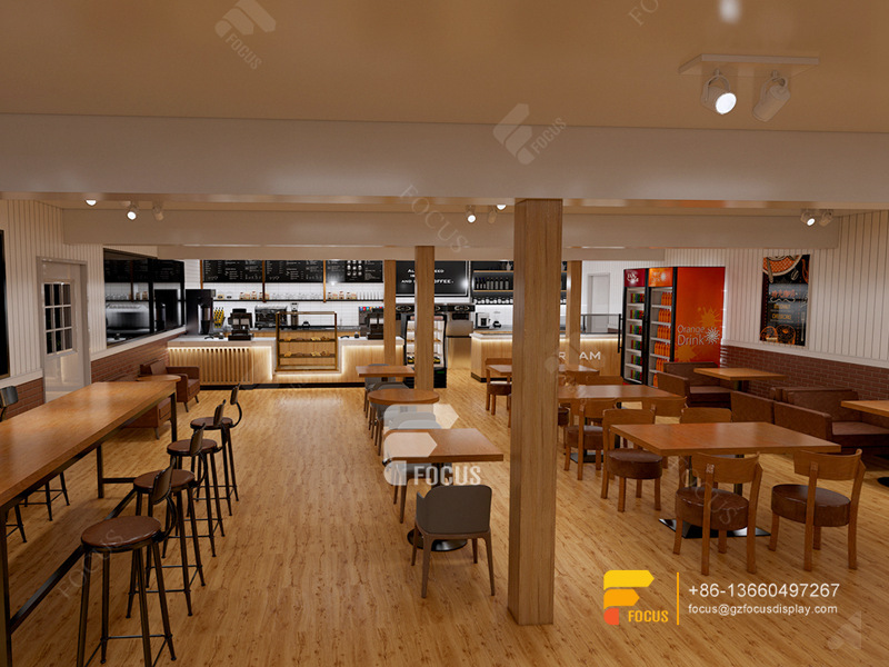 Design Cafe 3D Bar Counter Coffee Shop Milk Tea Counter Design