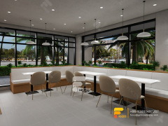 Customized Simple Cafe Counter Design Bubble Tea Shop Design