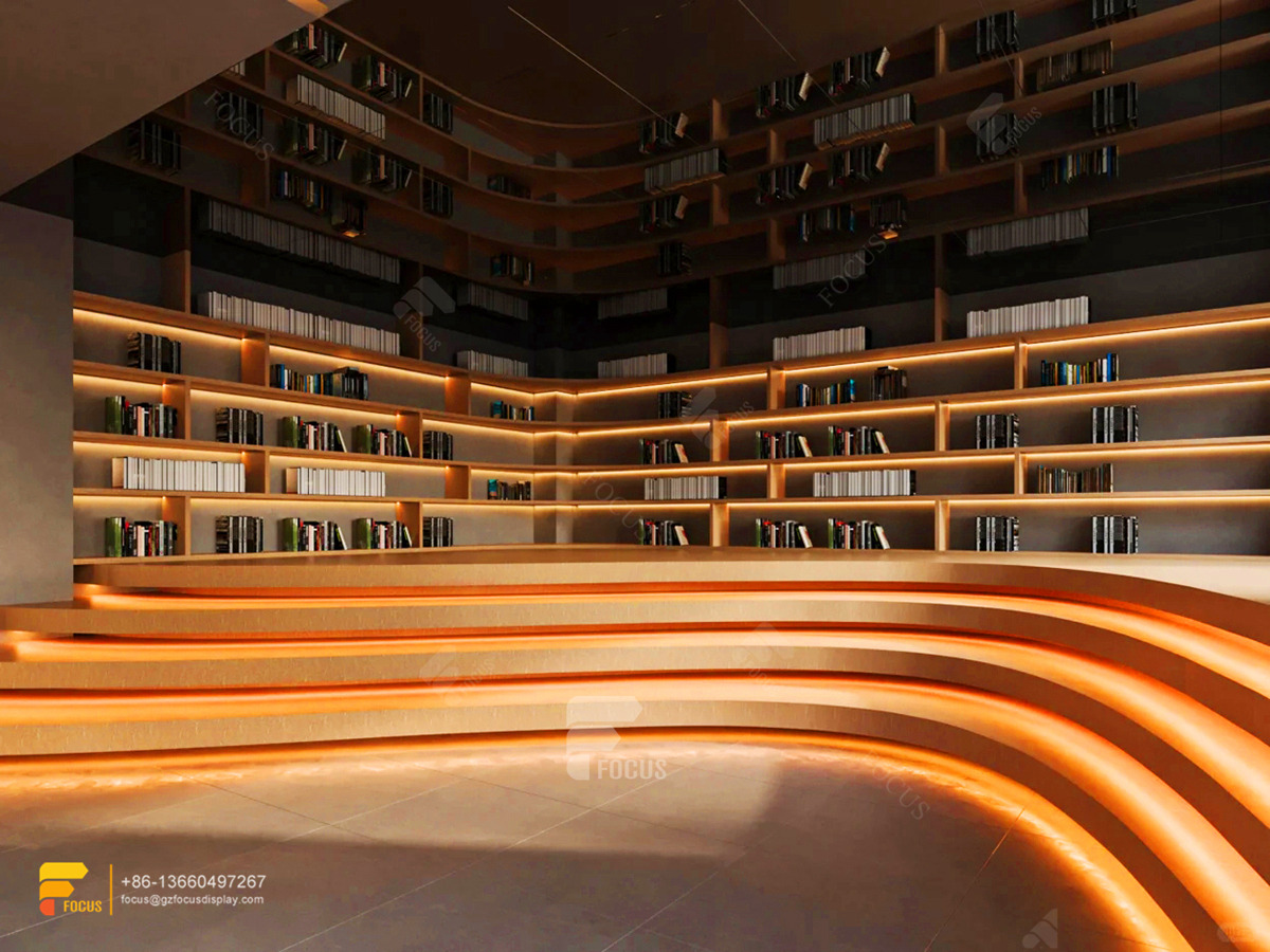 books shelf book shelves book shelf wooden with lights