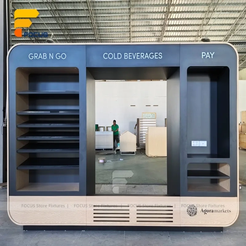 Custom Black Backlit Product Display Stand Wall