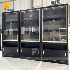 Custom Black Base Jewelry Glass Showcase Wall