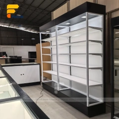 Custom Black Framed Corner Entry Display Cabinet
