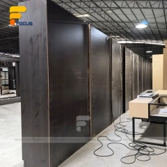 Custom Black Framed Corner Glass Display Cabinet System