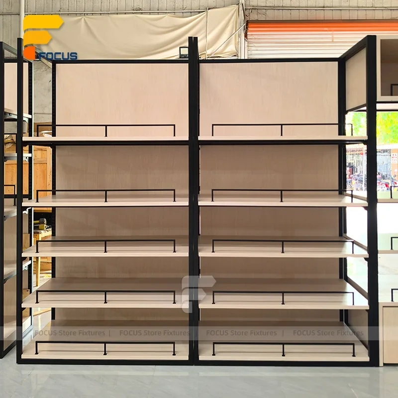 Custom Black Framed Curved Wall Display Rack