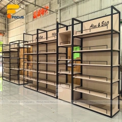 Custom Black Framed Curved Wall Display Rack