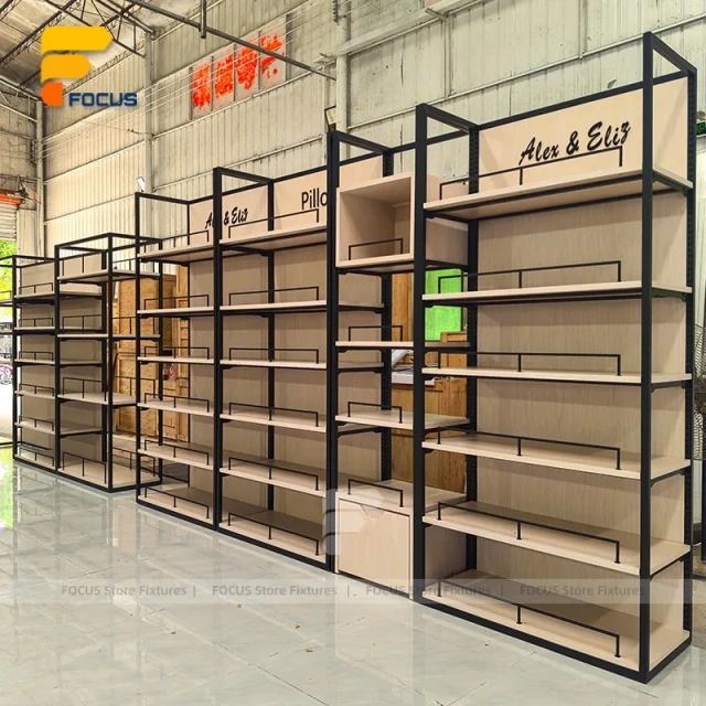 Custom Black Framed Curved Wall Display Rack