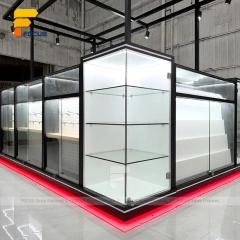 Custom Black Framed Kiosk Glass Showcase