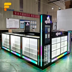 Custom Black Illuminated Checkout Glass Showcase