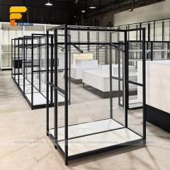 Custom Black Metal Multi Shelf Display Rack