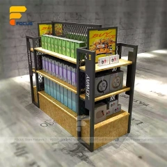 Custom Black Metal Snack Floor Display Stand