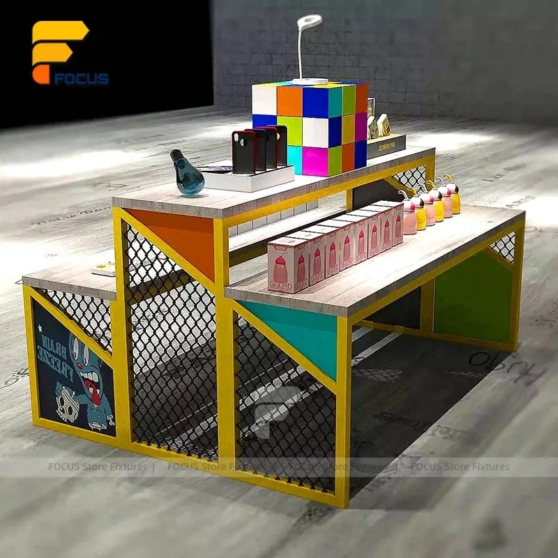 Custom Black Metal Snack Floor Display Stand