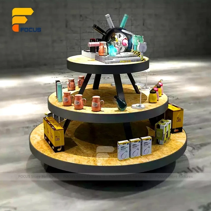 Custom Black Metal Snack Floor Display Stand